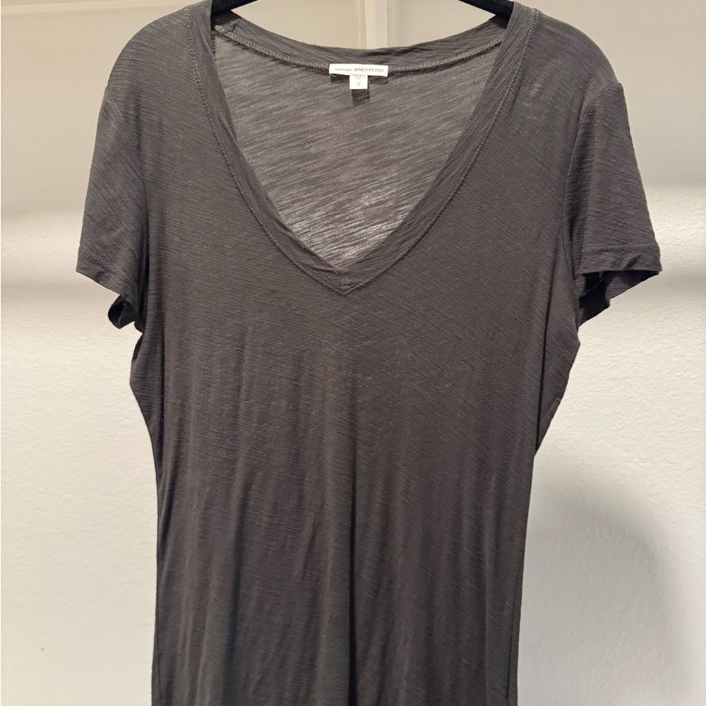 James Perse Gray Fitted Short Sleeve T-Shirt